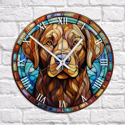 Labrador Chocolate Suncatcher Effect Clock
